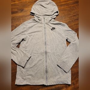 Kid's Nike Gray Full-Zip Lightweight Hoodie